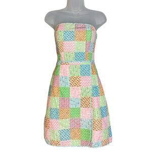 Vineyard Vines Patchwork Strapless Mini Dress Women's 6
